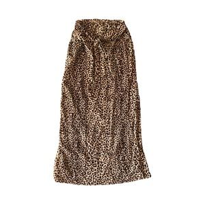 J Crew Beach Small Long Skirt Leopard Animal Print Front Tie Slits